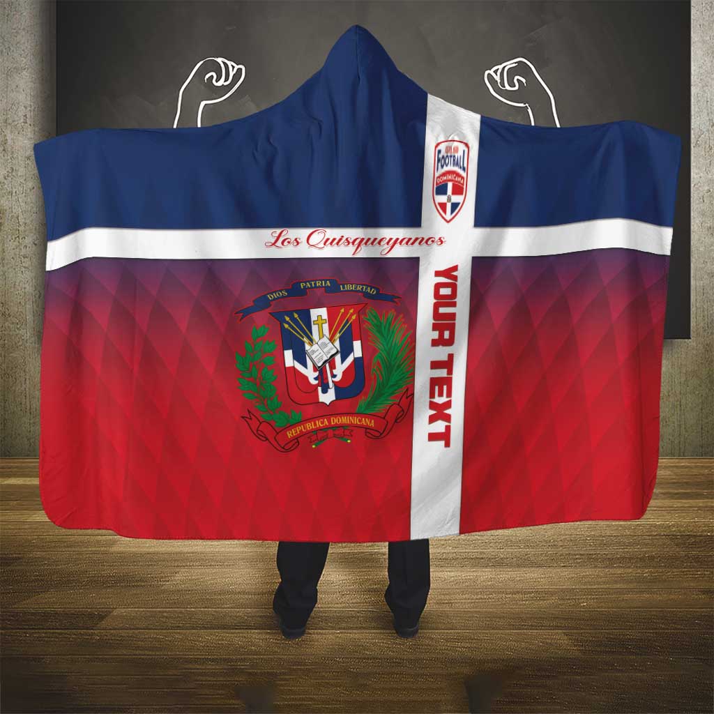 Custom Dominican Republic Football Hooded Blanket Come On Los Quisqueyanos