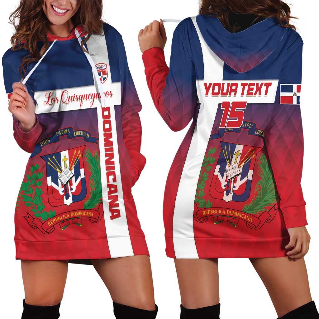 Custom Dominican Republic Football Hoodie Dress Come On Los Quisqueyanos