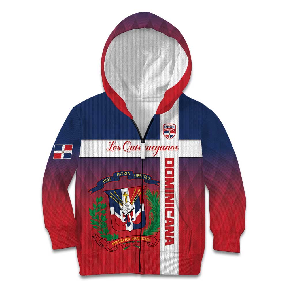 Custom Dominican Republic Football Kid Hoodie Come On Los Quisqueyanos