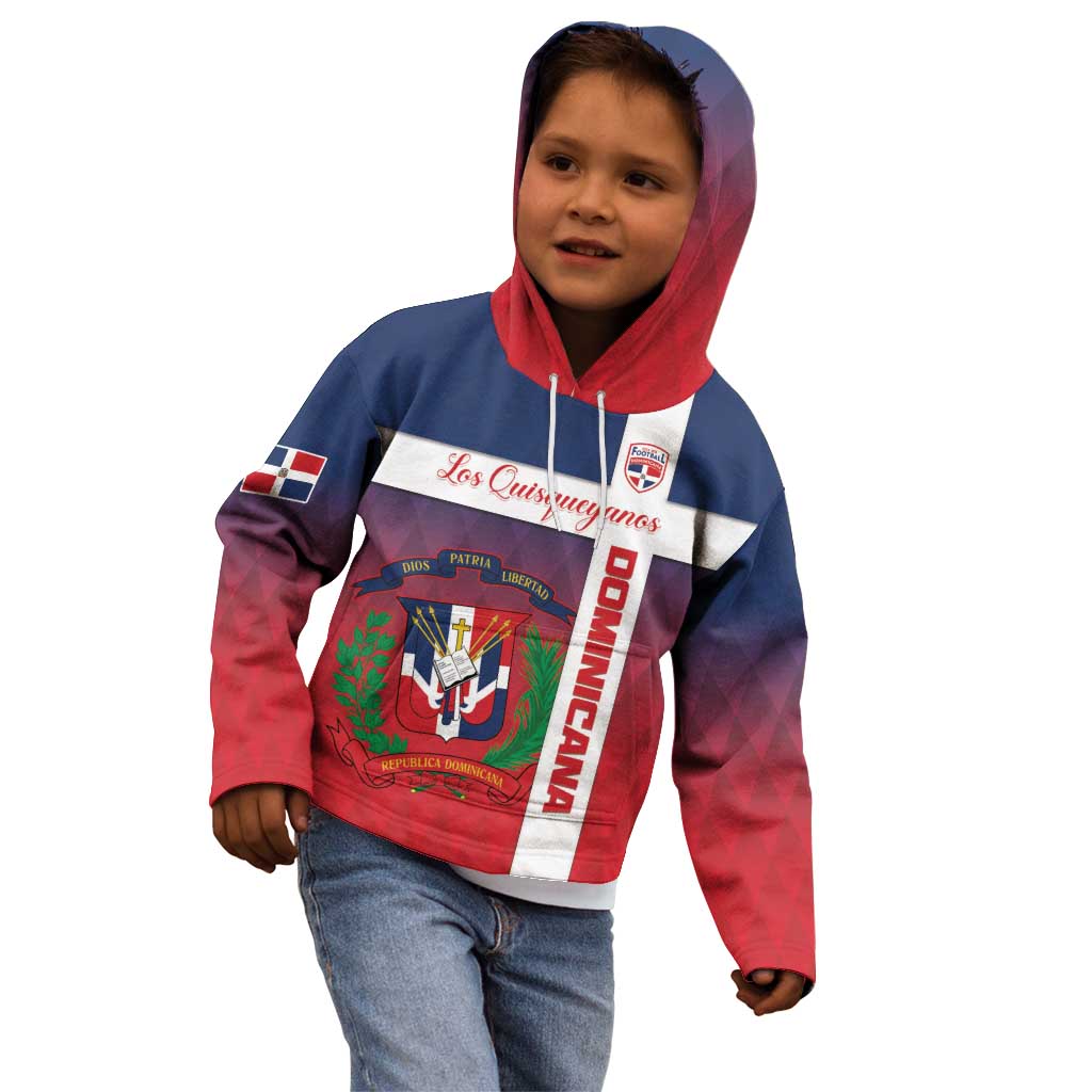 Custom Dominican Republic Football Kid Hoodie Come On Los Quisqueyanos