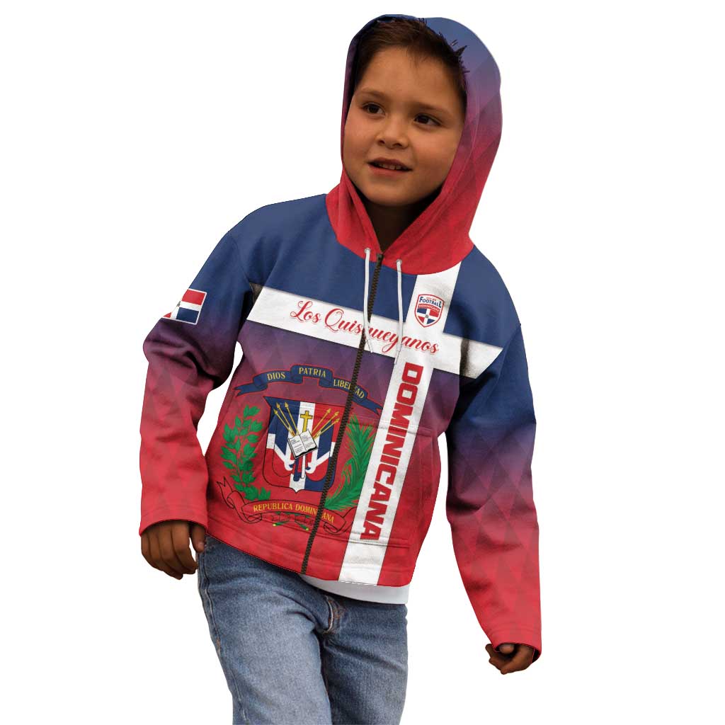 Custom Dominican Republic Football Kid Hoodie Come On Los Quisqueyanos