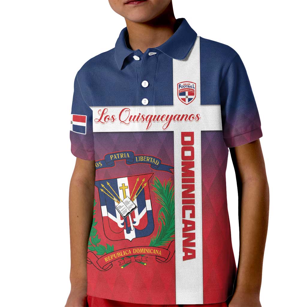 Custom Dominican Republic Football Kid Polo Shirt Come On Los Quisqueyanos