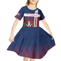 Custom Dominican Republic Football Kid Short Sleeve Dress Come On Los Quisqueyanos
