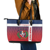 Custom Dominican Republic Football Leather Tote Bag Come On Los Quisqueyanos