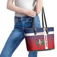 Custom Dominican Republic Football Leather Tote Bag Come On Los Quisqueyanos