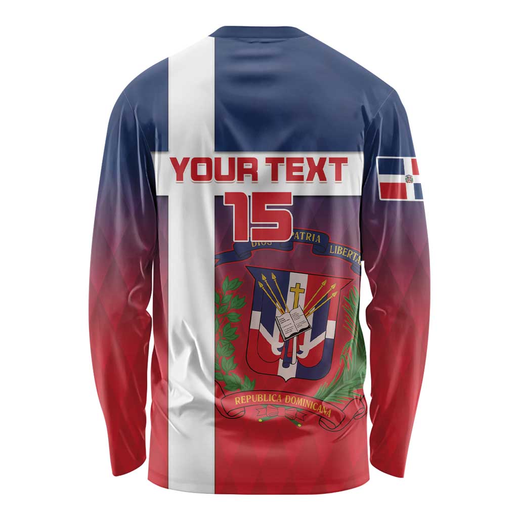 Custom Dominican Republic Football Long Sleeve Shirt Come On Los Quisqueyanos