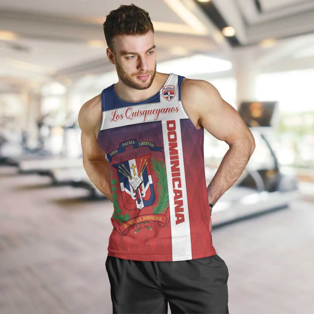 Custom Dominican Republic Football Men Tank Top Come On Los Quisqueyanos