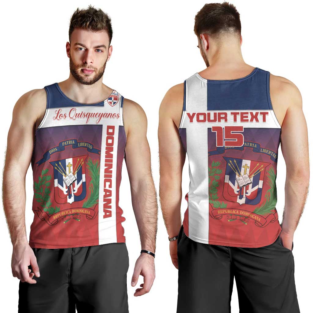 Custom Dominican Republic Football Men Tank Top Come On Los Quisqueyanos