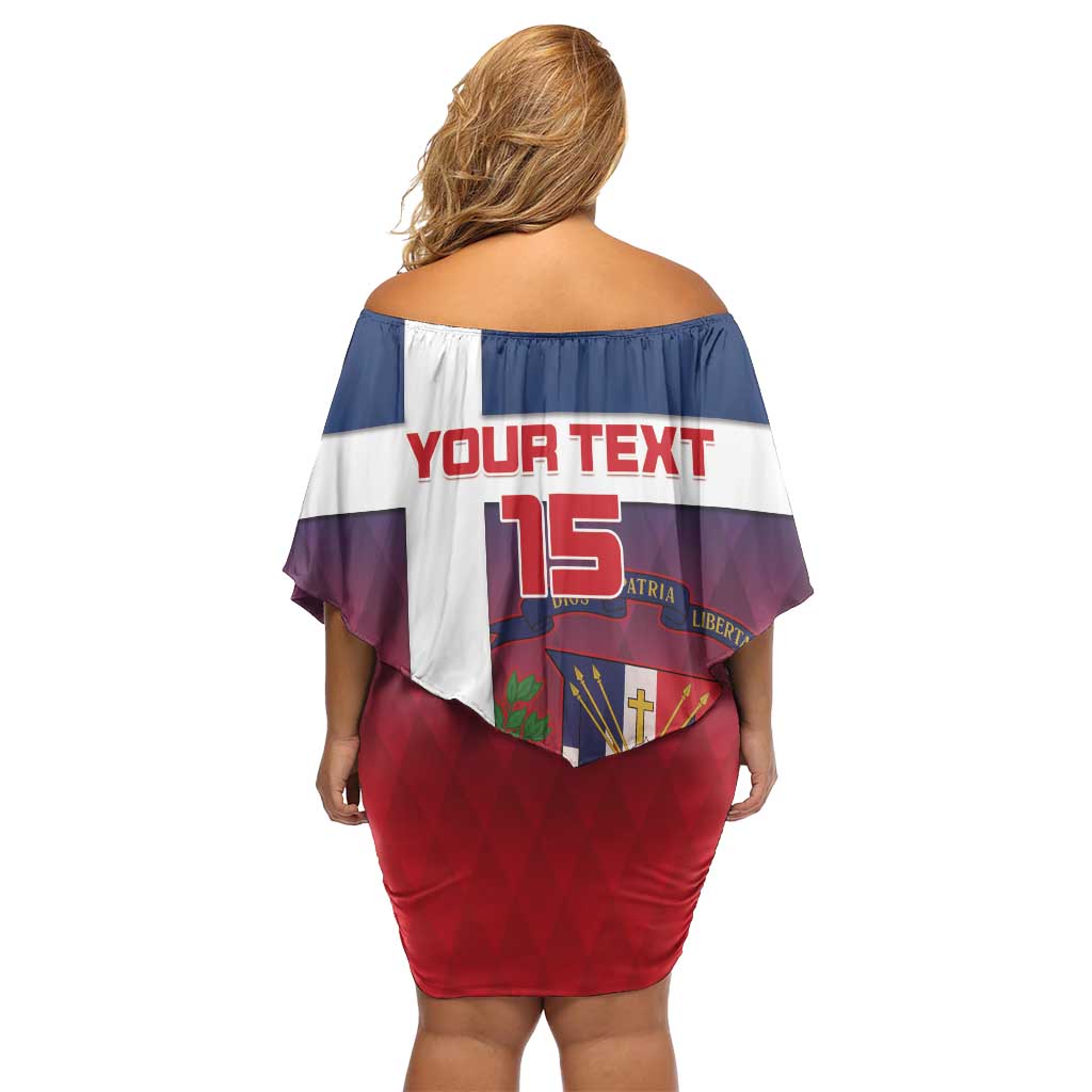 Custom Dominican Republic Football Off Shoulder Short Dress Come On Los Quisqueyanos