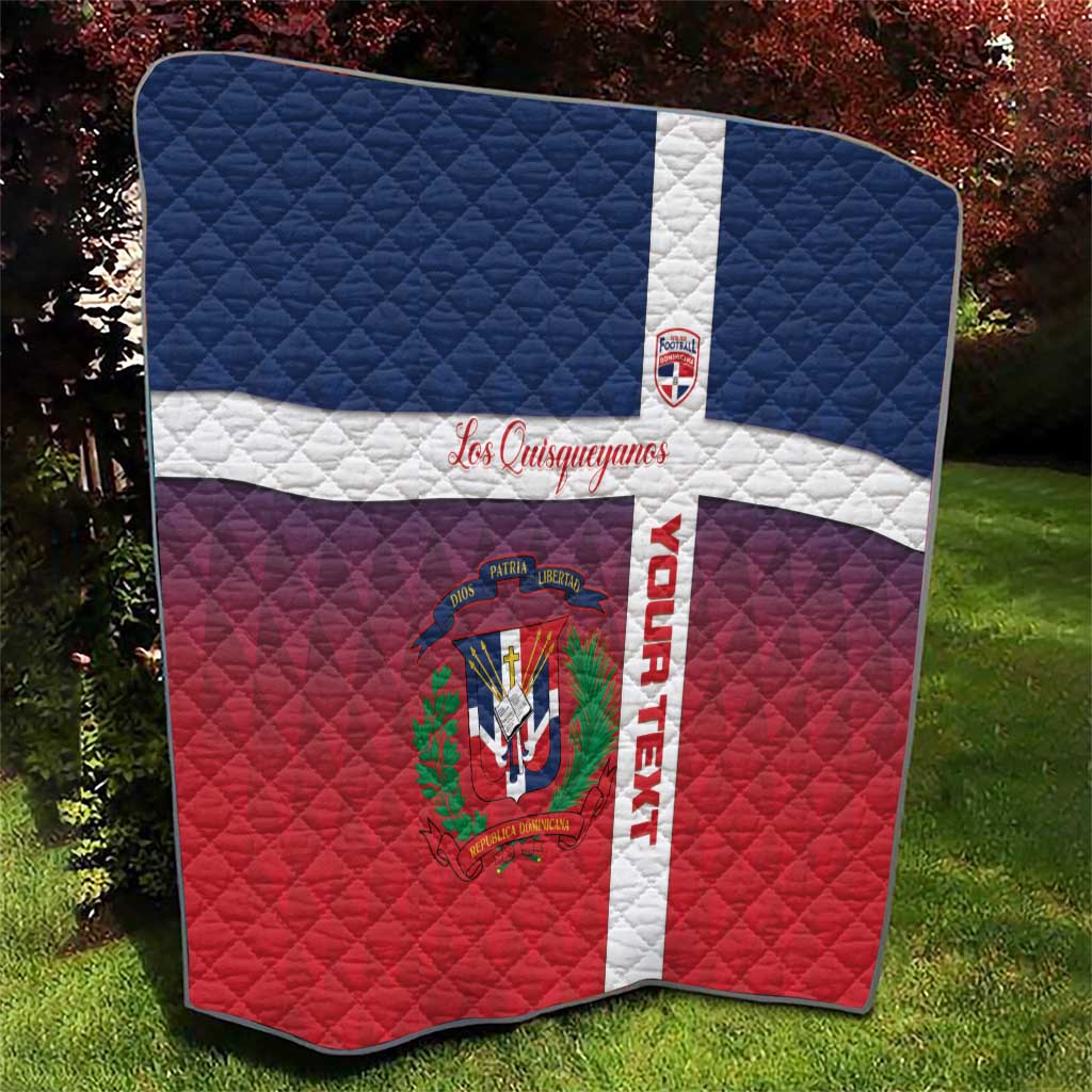 Custom Dominican Republic Football Quilt Come On Los Quisqueyanos