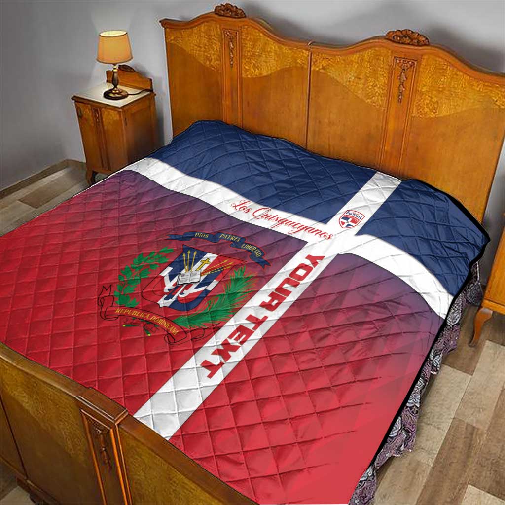 Custom Dominican Republic Football Quilt Come On Los Quisqueyanos