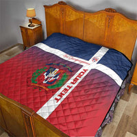Custom Dominican Republic Football Quilt Come On Los Quisqueyanos