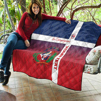 Custom Dominican Republic Football Quilt Come On Los Quisqueyanos