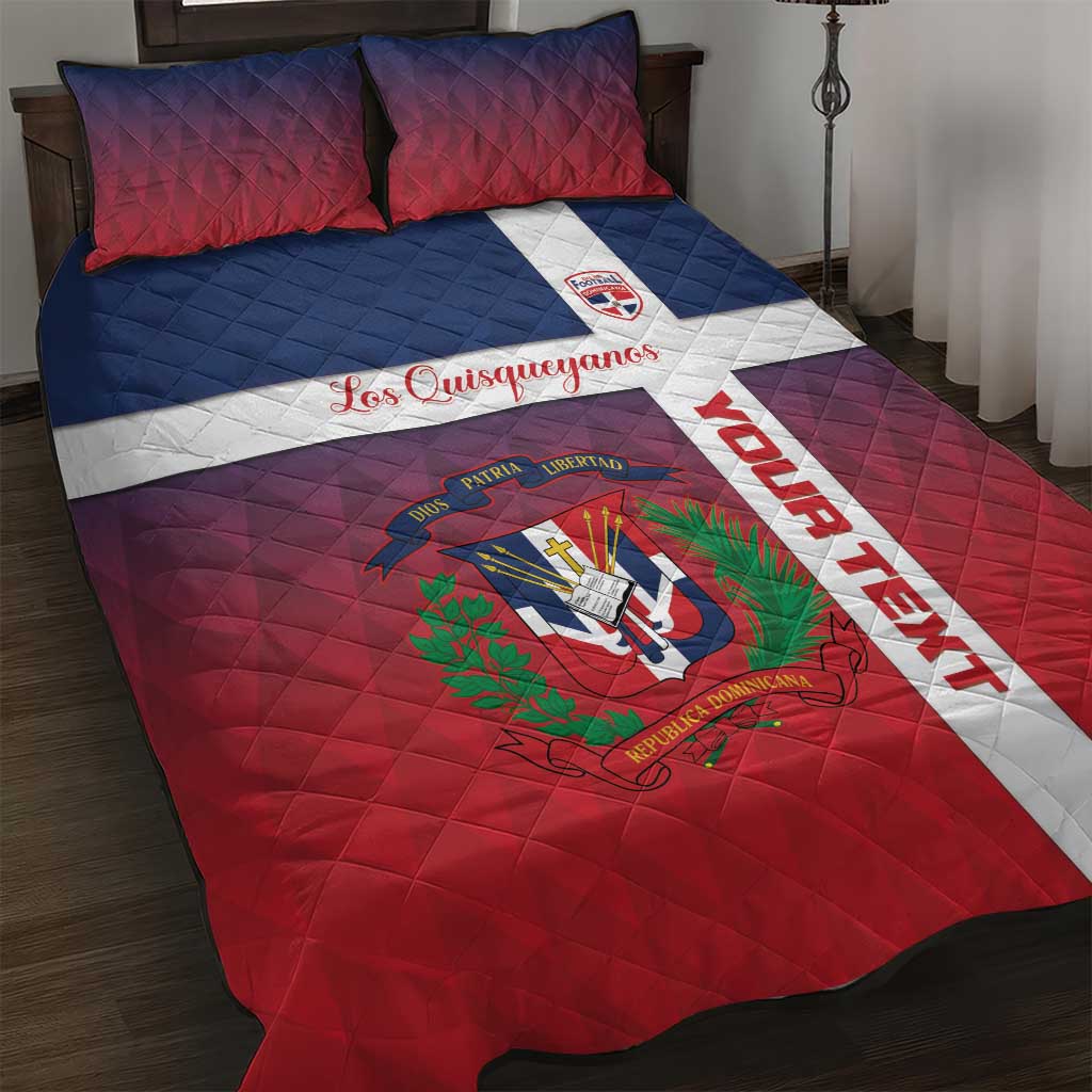 Custom Dominican Republic Football Quilt Bed Set Come On Los Quisqueyanos
