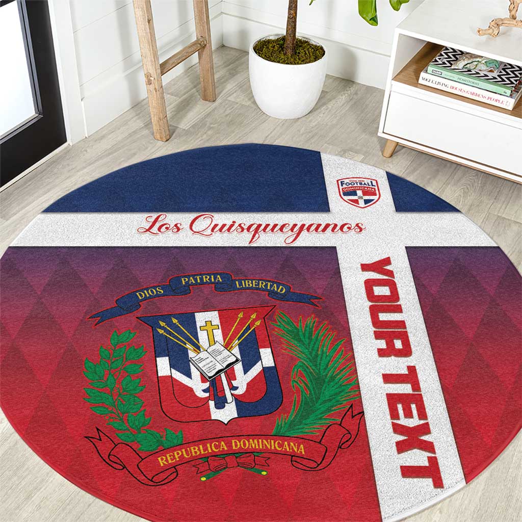 Custom Dominican Republic Football Round Carpet Come On Los Quisqueyanos