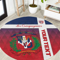 Custom Dominican Republic Football Round Carpet Come On Los Quisqueyanos
