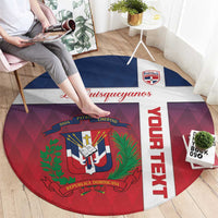 Custom Dominican Republic Football Round Carpet Come On Los Quisqueyanos