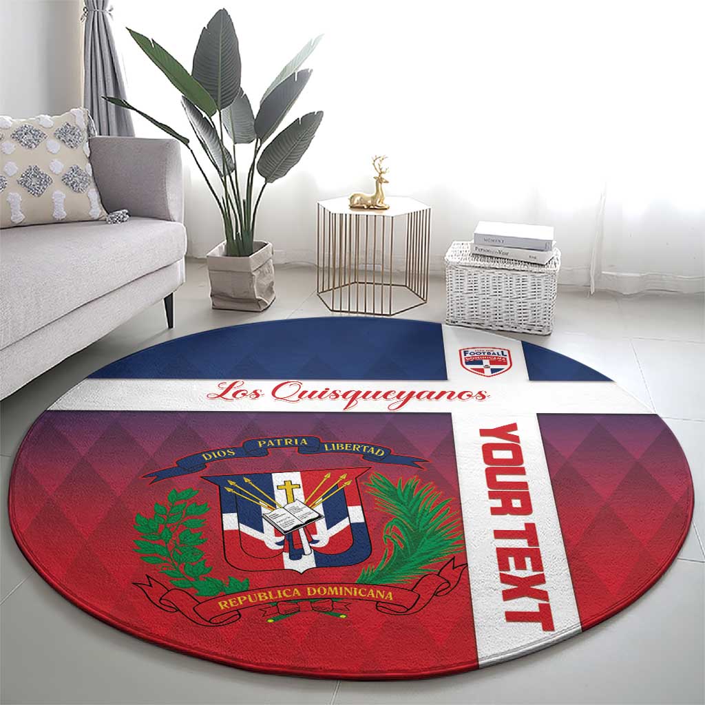 Custom Dominican Republic Football Round Carpet Come On Los Quisqueyanos