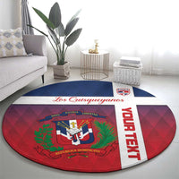 Custom Dominican Republic Football Round Carpet Come On Los Quisqueyanos