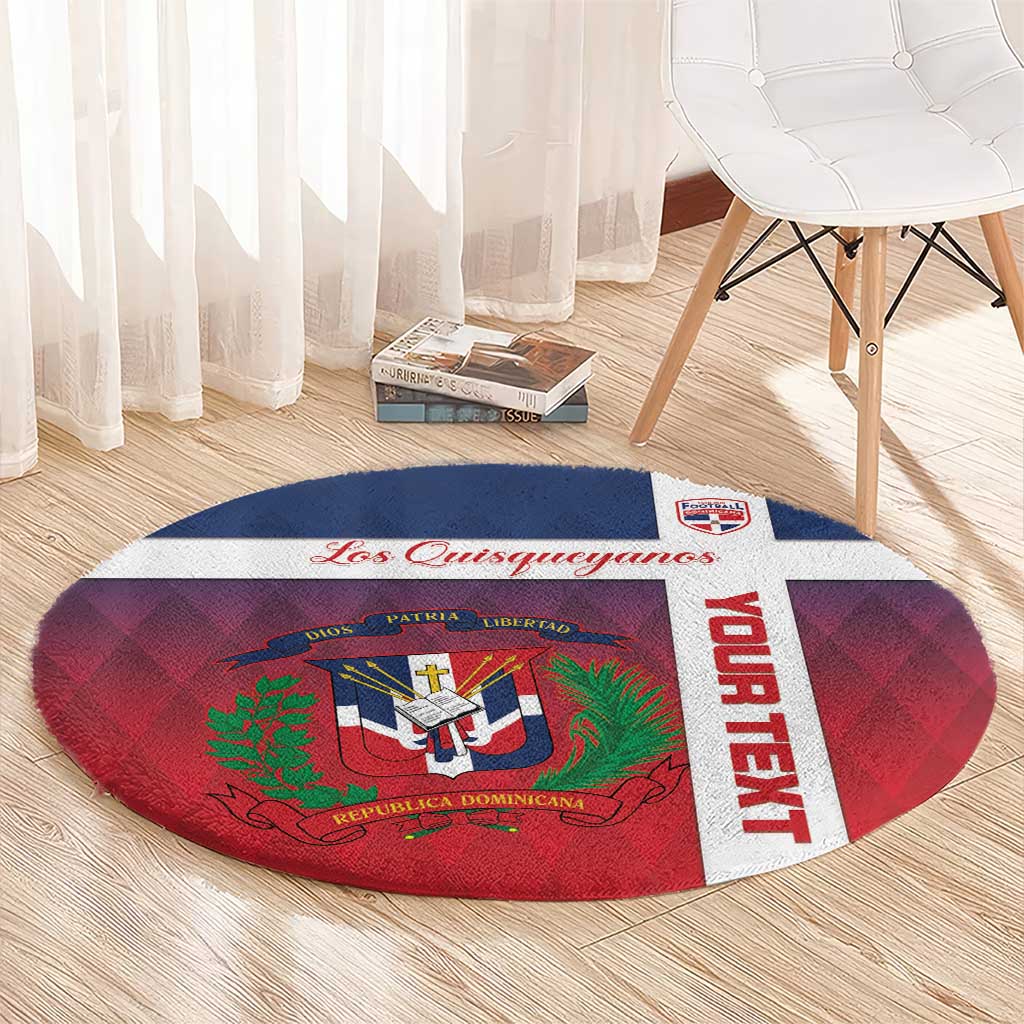 Custom Dominican Republic Football Round Carpet Come On Los Quisqueyanos
