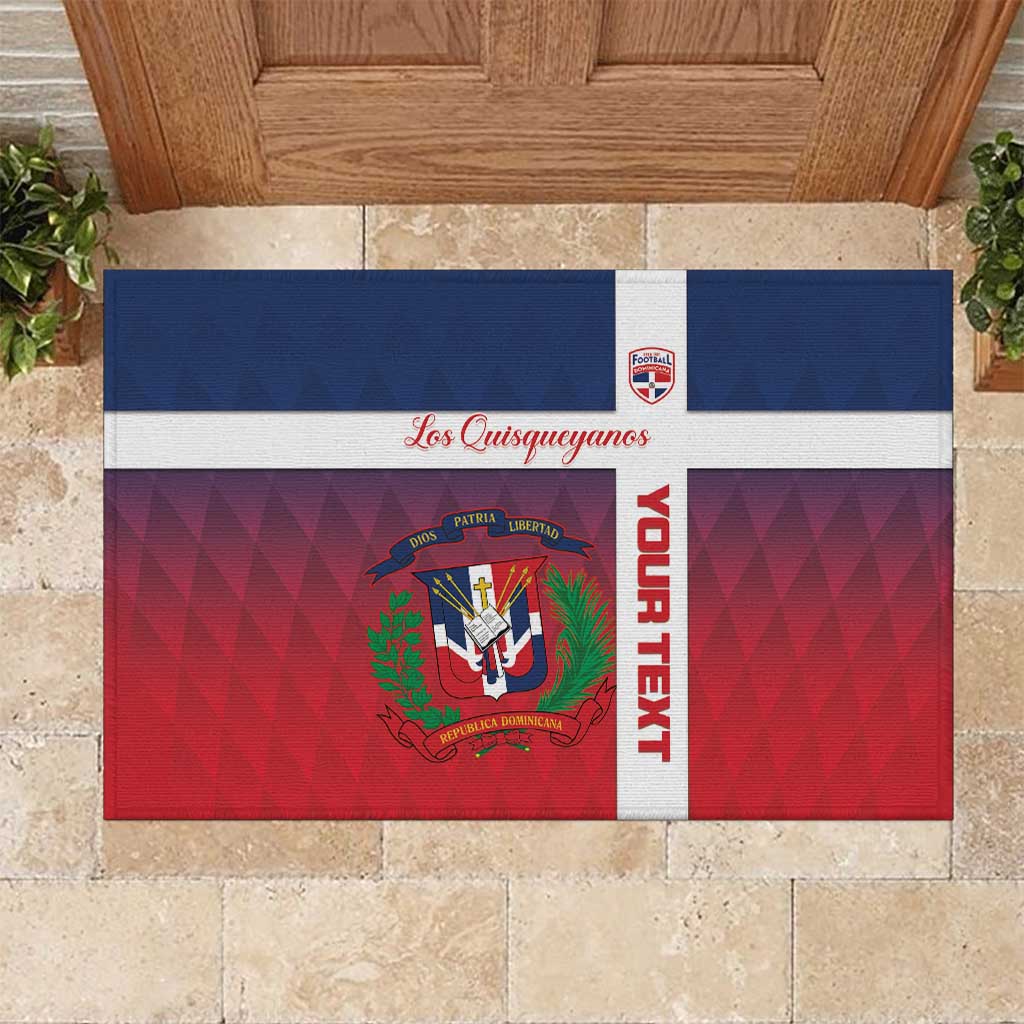Custom Dominican Republic Football Rubber Doormat Come On Los Quisqueyanos