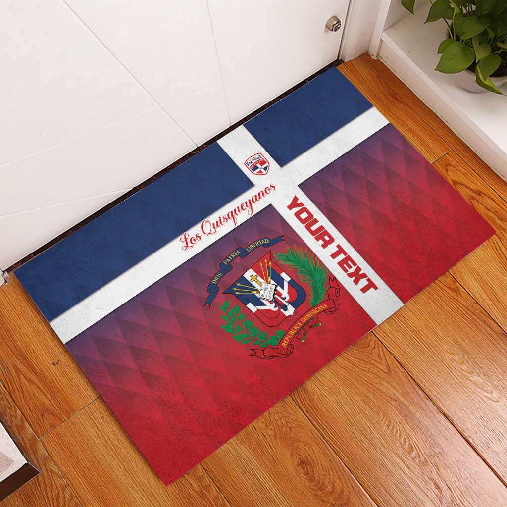Custom Dominican Republic Football Rubber Doormat Come On Los Quisqueyanos