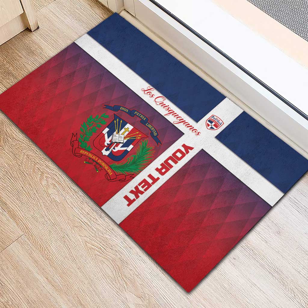 Custom Dominican Republic Football Rubber Doormat Come On Los Quisqueyanos