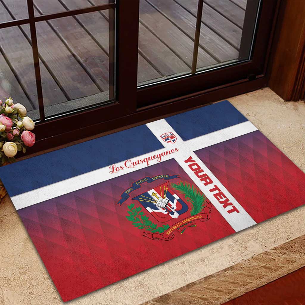 Custom Dominican Republic Football Rubber Doormat Come On Los Quisqueyanos