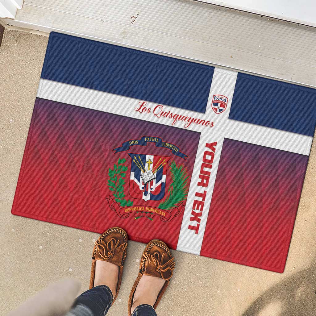 Custom Dominican Republic Football Rubber Doormat Come On Los Quisqueyanos