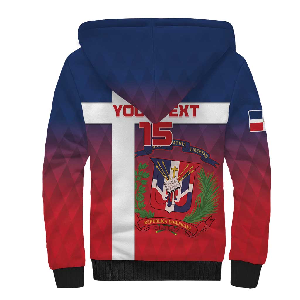 Custom Dominican Republic Football Sherpa Hoodie Come On Los Quisqueyanos