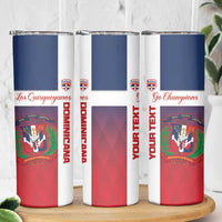 Custom Dominican Republic Football Skinny Tumbler Come On Los Quisqueyanos