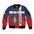 Custom Dominican Republic Football Sleeve Zip Bomber Jacket Come On Los Quisqueyanos