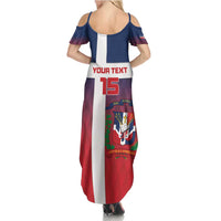Custom Dominican Republic Football Summer Maxi Dress Come On Los Quisqueyanos