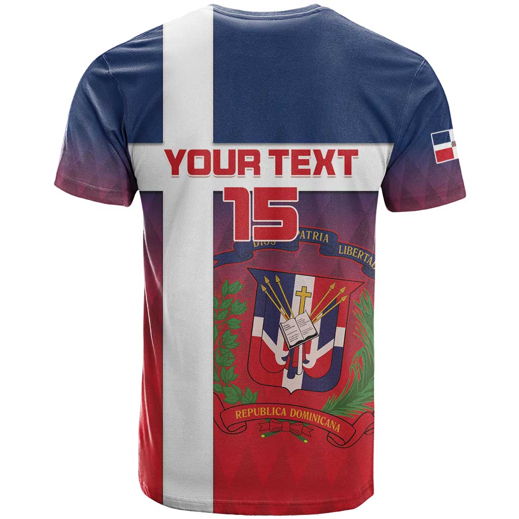 Custom Dominican Republic Football T Shirt Come On Los Quisqueyanos