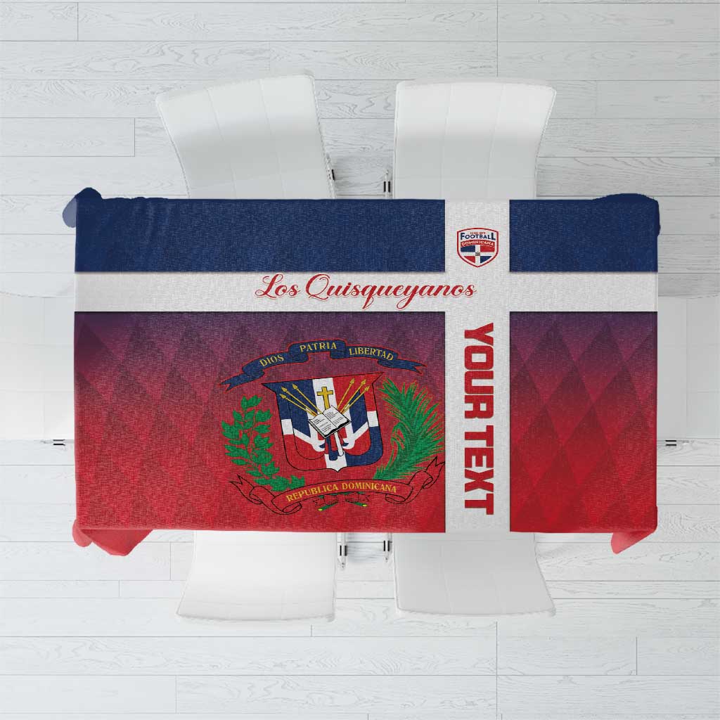 Custom Dominican Republic Football Tablecloth Come On Los Quisqueyanos