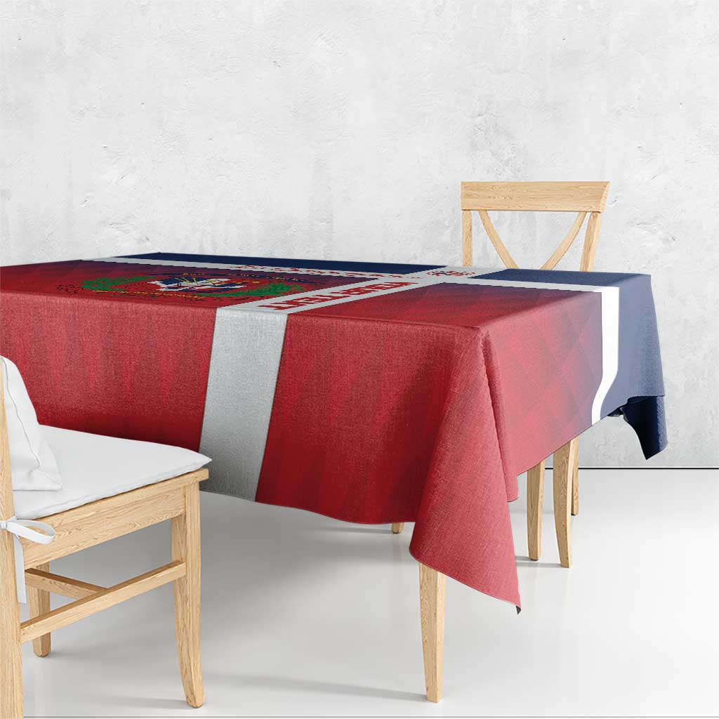 Custom Dominican Republic Football Tablecloth Come On Los Quisqueyanos