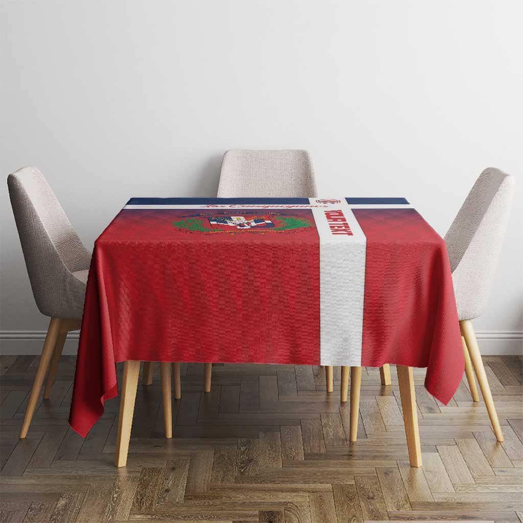 Custom Dominican Republic Football Tablecloth Come On Los Quisqueyanos