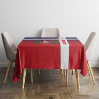 Custom Dominican Republic Football Tablecloth Come On Los Quisqueyanos