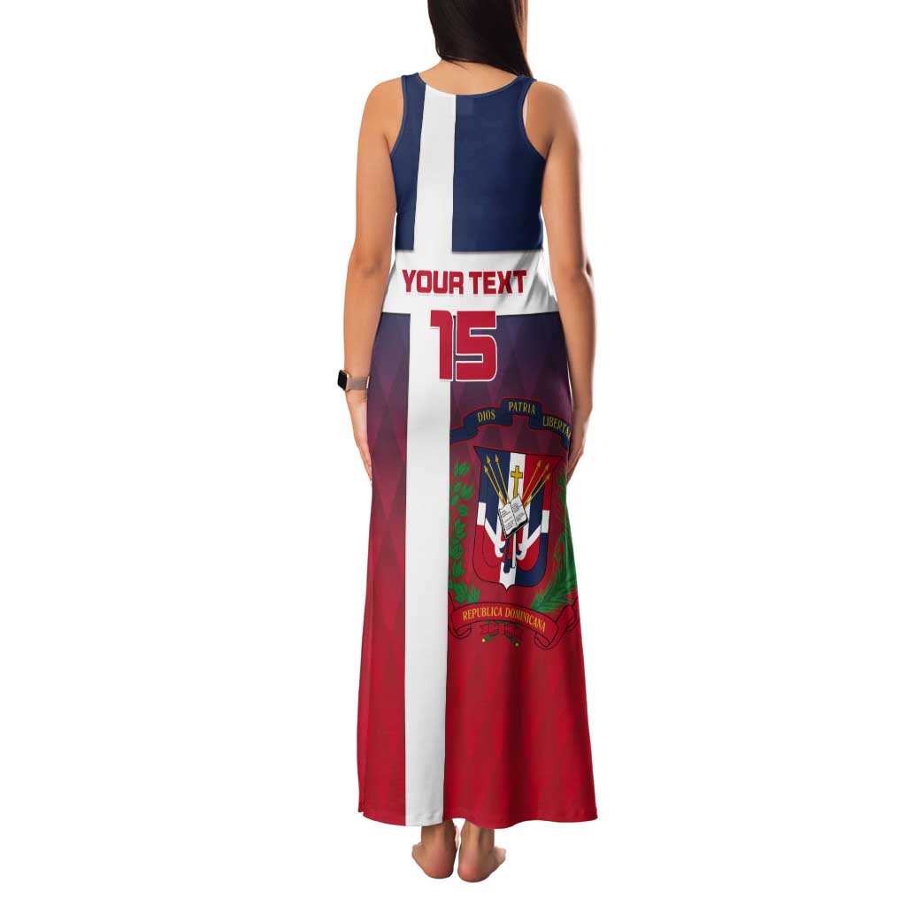 Custom Dominican Republic Football Tank Maxi Dress Come On Los Quisqueyanos