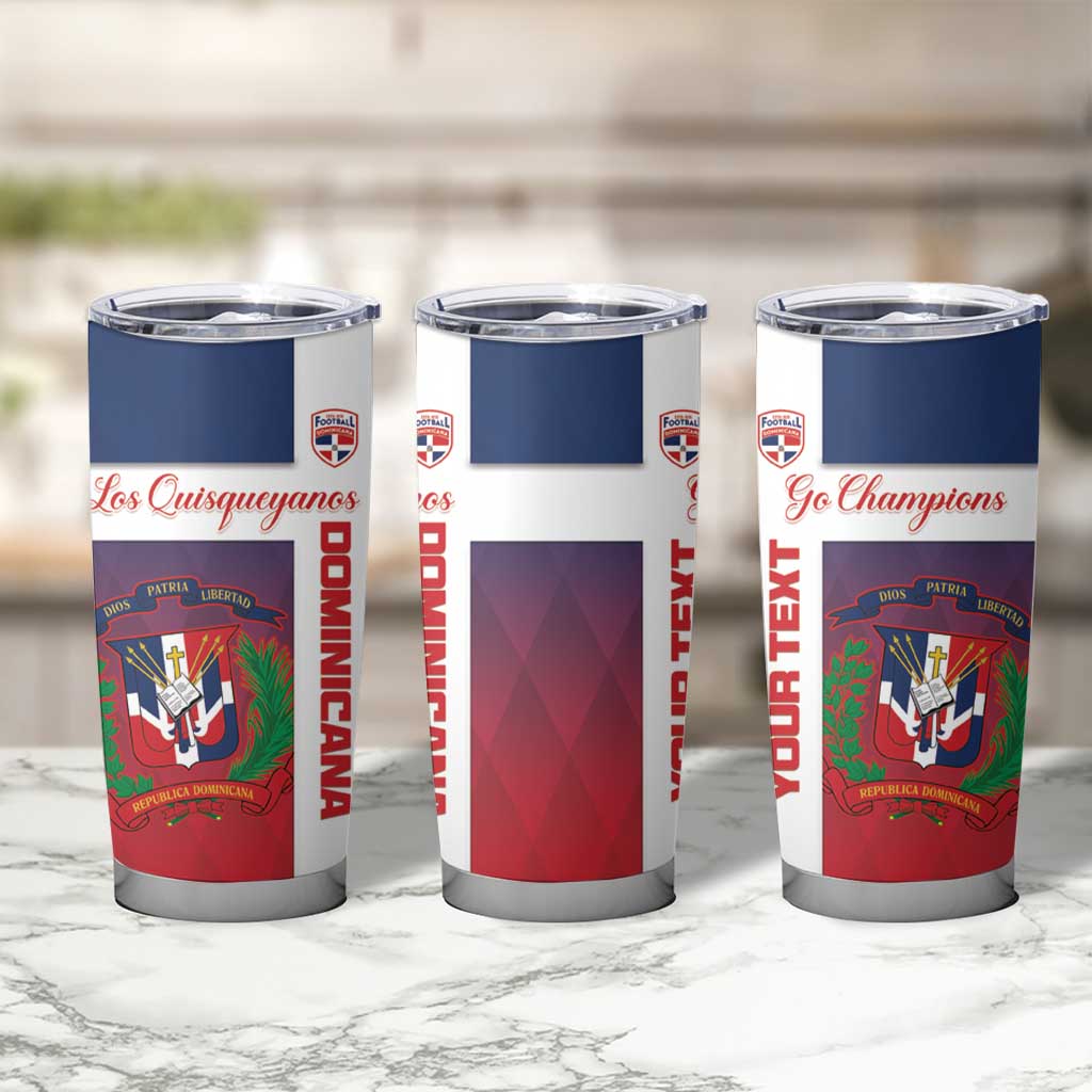 Custom Dominican Republic Football Tumbler Cup Come On Los Quisqueyanos