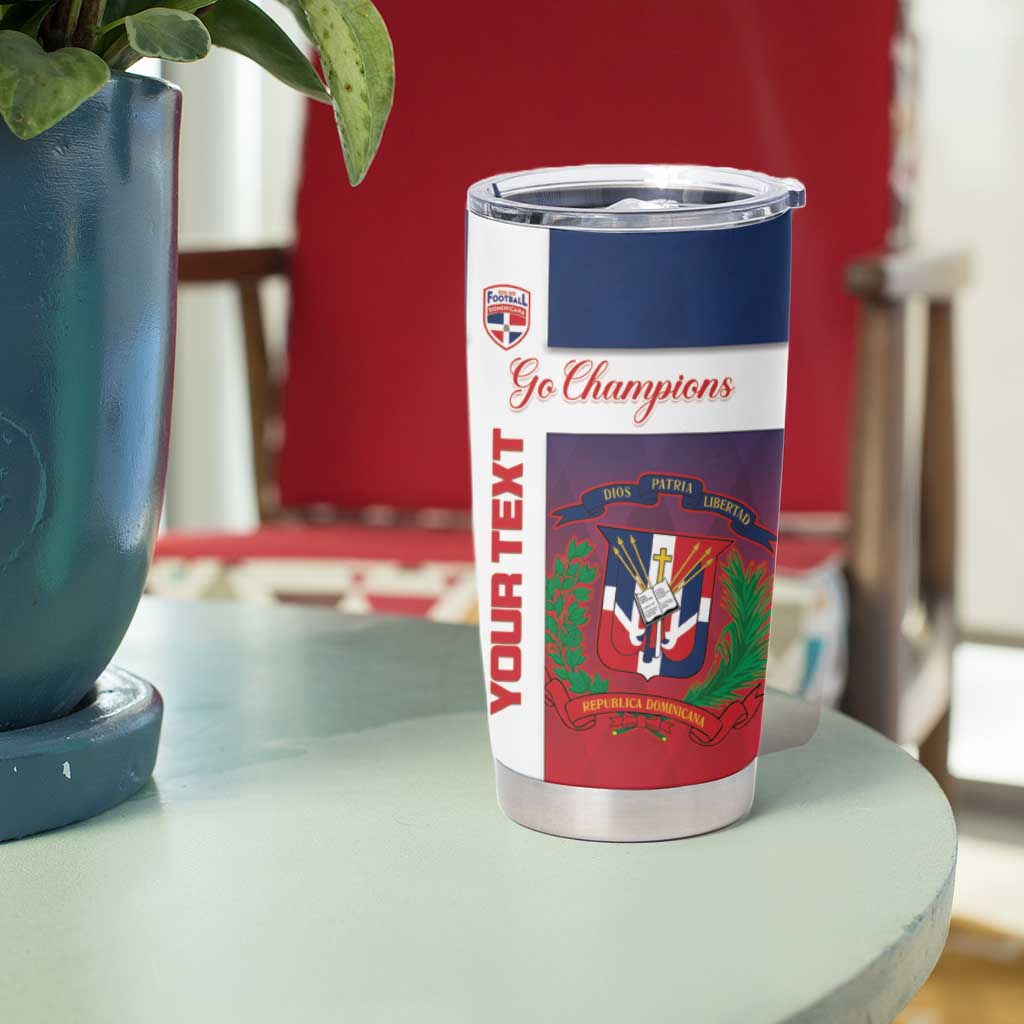 Custom Dominican Republic Football Tumbler Cup Come On Los Quisqueyanos