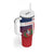 Custom Dominican Republic Football Tumbler With Handle Come On Los Quisqueyanos