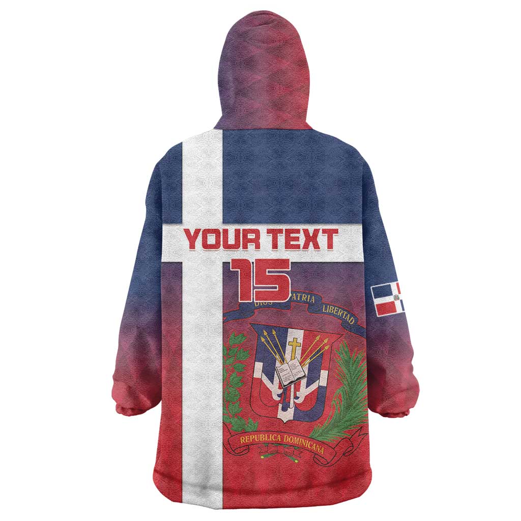 Custom Dominican Republic Football Wearable Blanket Hoodie Come On Los Quisqueyanos