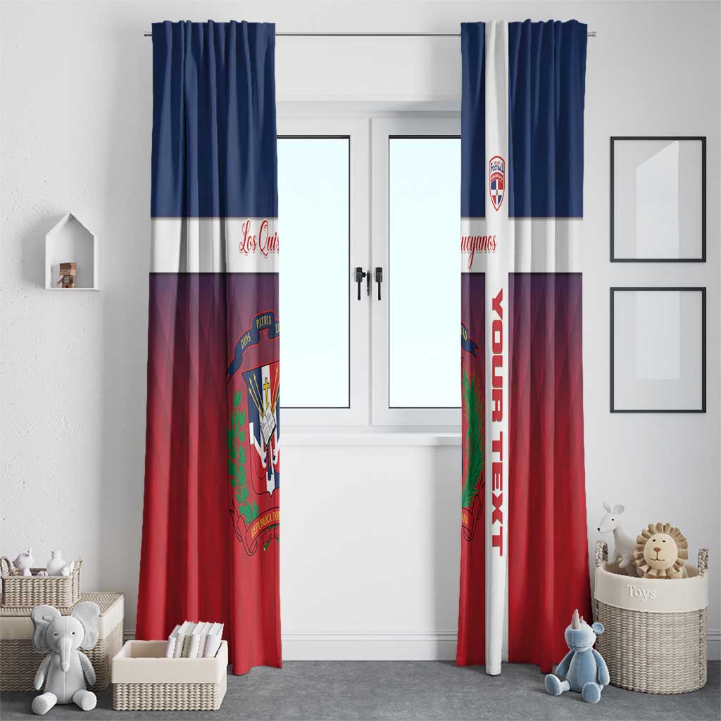 Custom Dominican Republic Football Window Curtain Come On Los Quisqueyanos