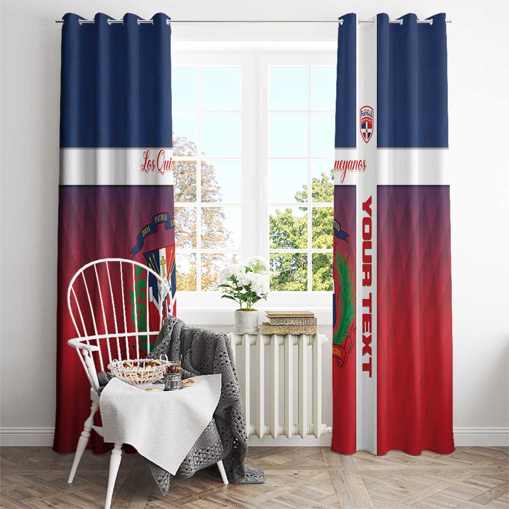 Custom Dominican Republic Football Window Curtain Come On Los Quisqueyanos