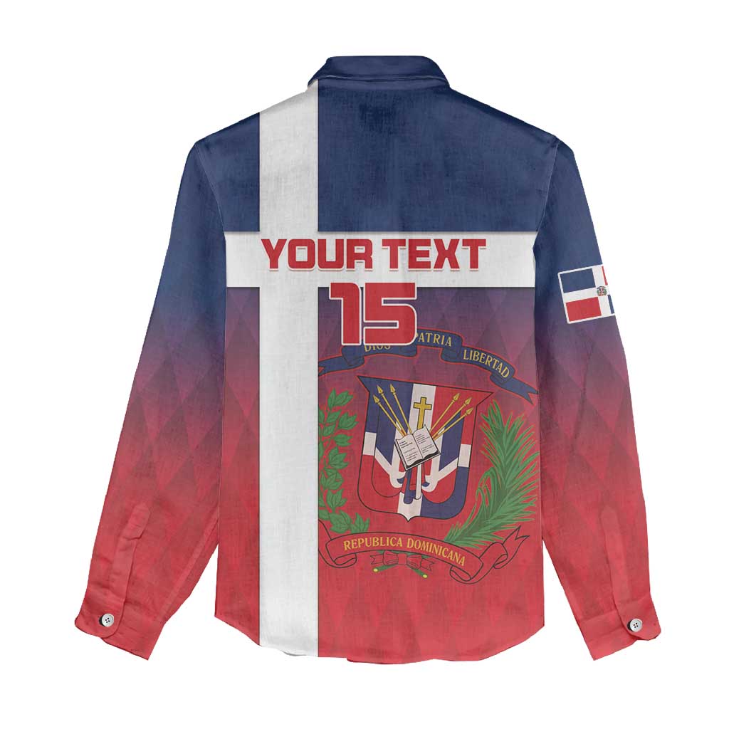 Custom Dominican Republic Football Women Casual Shirt Come On Los Quisqueyanos