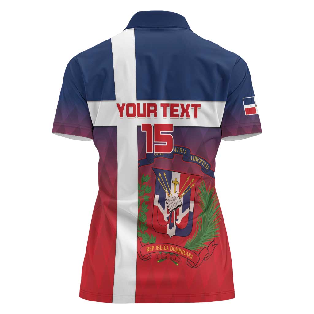 Custom Dominican Republic Football Women Polo Shirt Come On Los Quisqueyanos