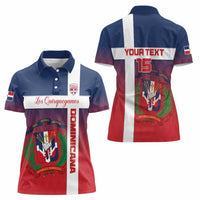 Custom Dominican Republic Football Women Polo Shirt Come On Los Quisqueyanos