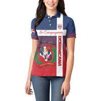Custom Dominican Republic Football Women Polo Shirt Come On Los Quisqueyanos
