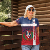 Custom Dominican Republic Football Women Polo Shirt Come On Los Quisqueyanos